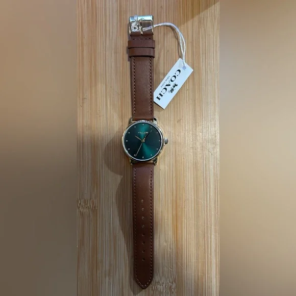 Coach Grand Watch With 36mm Green Face & Purple Tone Leather Band - Picture 6 of 8
